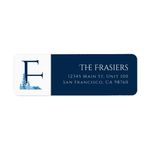 ウィンターホリデー |文字Fモノグラム住所 シール (正面)