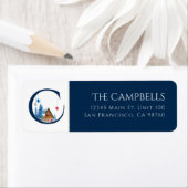 ウィンターホリデー | Letter Cモノグラム住所 シール (インサイチュ)