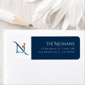 ウィンターホリデー | Letter Nモノグラム住所 シール (インサイチュ)