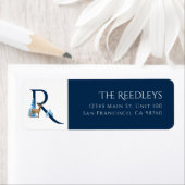 ウィンターホリデー | Letter R Monogram住所 シール (インサイチュ)