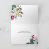 ウィンターホリデ結婚ーズ |水彩フローラ サンキューカード (内部)