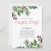 ウィンターホリーとベリークリスマスパーティー 招待状 (正面)