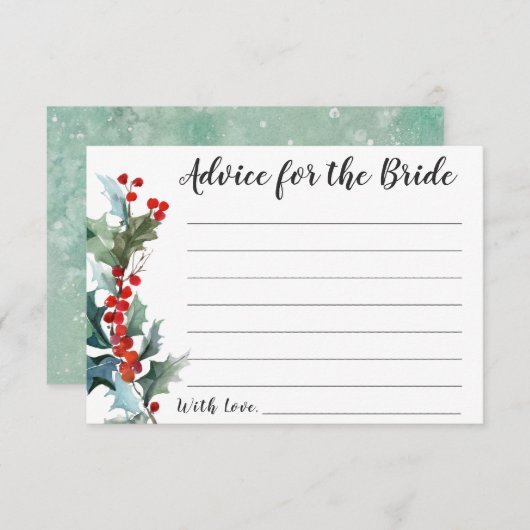 ウィンターホリーアドバイスfor the Bride アドバイスカード (正面/裏面)