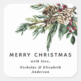ウィンターホリークリスマスステッカー スクエアシール