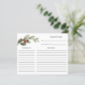 ウィンターホリーブランチブライダルシャワーレシピカード (スタンド正面)