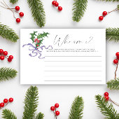 ウィンターホリーブランチ誰が私のブライダルシャワーゲーム 便箋