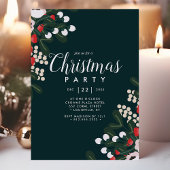 ウィンターホリーベリーフローラクリスマスパーティー 招待状
