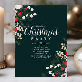 ウィンターホリーベリーフローラクリスマスパーティー 招待状