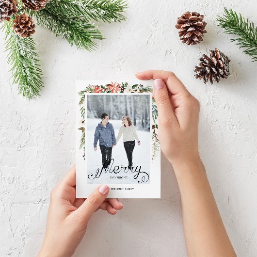 ウィンターホリーベリー&フローラフォトホリデーカード シーズンカード