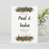 ウィンターホリー結婚式招待状 招待状 (スタンド正面)