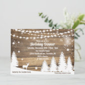 ウィンターホリ素朴デークリスマスディナー招待状 招待状 (スタンド正面)