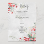 ウィンターホリ素朴ー&パイン結婚式 プログラム (正面)