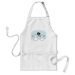 ウィンターホリ縁どティコリー遊ズと雪だるま スタンダードエプロン