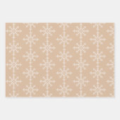 ウィンターホワイトとクラフトホリデーアパッタメント ラッピングペーパーシート (正面3)