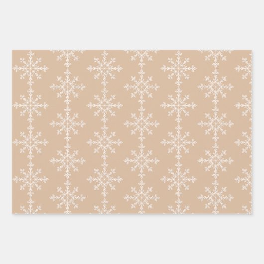 ウィンターホワイトとクラフトホリデーアパッタメント ラッピングペーパーシート (正面3)