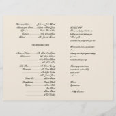 ウィンターホワイトとレッドミスタントー結婚式 プログラム (裏面)