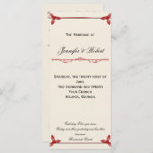 ウィンターホワイトとレッドミスタントー結婚式 プログラム (正面/裏面)