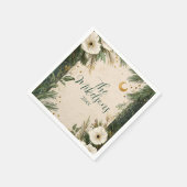 ウィンターホワイトアネモンクリスマスパーティー スタンダードカクテルナプキン (角)