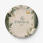 ウィンターホワイトアネモンクリスマスパーティー ペーパープレート (正面)