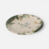 ウィンターホワイトアネモンクリスマスパーティー ペーパープレート (アングル)