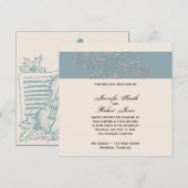 ウィンターホワイトアンドブルー結婚式招待状 招待状 (正面/裏面)