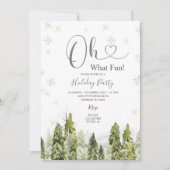 ウィンターホワイトクリスマスツリーズホリデーウィンターパーティー 招待状 (正面)