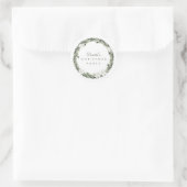 ウィンターホワイトグリーンクリスマスリース パーソナライズされた ラウンドシール (バッグ)