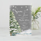 ウィンターホワイトスノーインラブエバーグリーンブライダルシャワー 招待状 (スタンド正面)