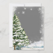 ウィンターホワイトスノーインラブエバーグリーンブライダルシャワー 招待状 (裏面)