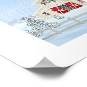 ウィンターホワイトスノーウィークリスマスバーンアートプリント ポスター (角)