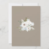 ウィンターホワイトタウペフローラクリスマスリース結婚ズ 招待状 (裏面)