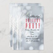 ウィンターホワイトツリーズホリデーパーティー招待状 招待状 (正面/裏面)