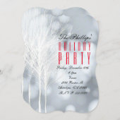 ウィンターホワイトツリーズホリデーパーティー招待状 招待状 (正面/裏面)