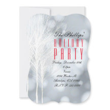 ウィンターホワイトツリーズホリデーパーティー招待状