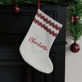 ウィンターホワイトネームモノグラムクリスマスストッキング ラージクリスマスストッキング