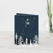 ウィンターホワイトフォレストナイトハッピーホリデーモダン シーズンカード (裏面)