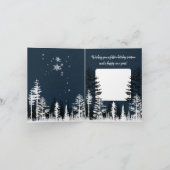 ウィンターホワイトフォレストナイトハッピーホリデーモダン シーズンカード (内部)