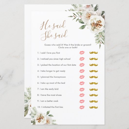 ウィンターホワイトフローラは彼女はゲームカードと言った (正面/裏面)