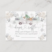 ウィンターホワイトフローラウッドランドおむつラッフル エンクロージャーカード (正面)