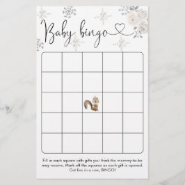 ウィンターホワイトフローラウッドランドビンゴゲーム