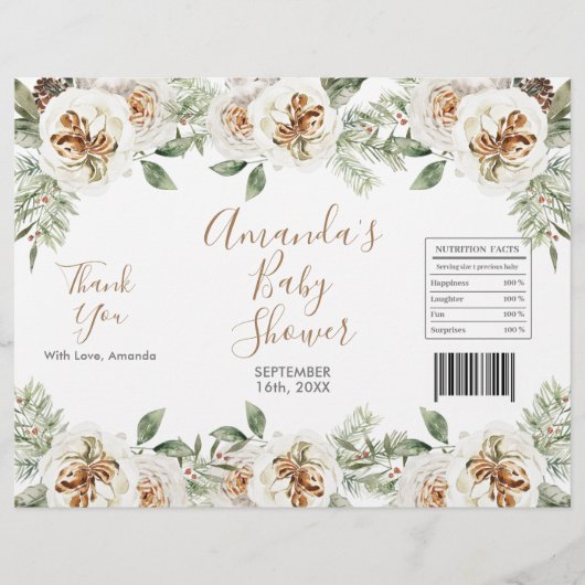 ウィンターホワイトフローラクリスマスチップバッグラッパー チラシ (正面)