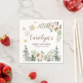 ウィンターホワイトフローラパインツリーズ紙ナプキンス スタンダードカクテルナプキン (インサイチュ)