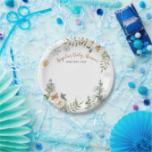 ウィンターホワイトフローラパインツリーズ紙プレート ペーパープレート (パーティー)