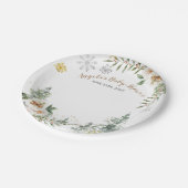 ウィンターホワイトフローラパインツリーズ紙プレート ペーパープレート (アングル)