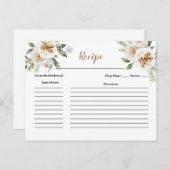 ウィンターホワイトフローラブライダルシャワーレシピカード ポストカード (正面/裏面)