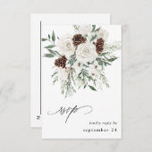 ウィンターホワイトフローラ&パインと食事RSVP 3 出欠カード (正面/裏面)