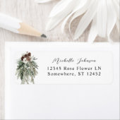 ウィンターホワイトフローラ&パイン差出人住所ラベル2 ラベル (インサイチュ)