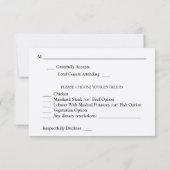 ウィンターホワイトフローラ&パインw食事RSVP 2クラフト 出欠カード (裏面)