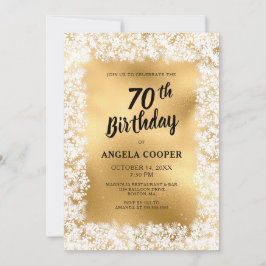 ウィンターホワイト金ゴールド70thバースデーパーティー 招待状