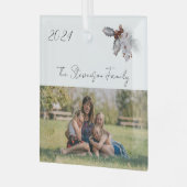 ウィンターホワイト2024フォトホリデー ガラスオーナメント (正面左)